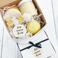 Mama Bear Spa Gift set for new moms and baby shower gifts available at Sunbasil Soap