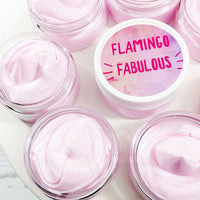 Flamingo Fabulous Whipped Body Butter in Strawberries and Cream available at Sunbasil soap