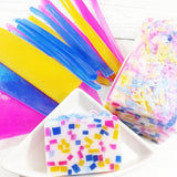 Unicorn confetti soap handmade at Sunbasil Soap for unicorn gift giving