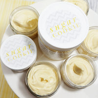 Sugar Cookie Body butter lotion handmade at sunbasilsoap.com whip body butter for dry cracked skin