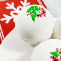 Tinsel Berry Bath Bomb handmade for Christmas gift giving for her at Sunbasil soap