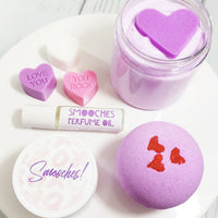 Valentines Day SMOOCHES Bath Body Gift Set handmade gifts for her at Sunbasilsoap.com