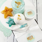 Our Hello Beautiful Spa Gift set boxed handmade gift for her brides mom wife Terry Mugler type scent at Sunbasil Soap