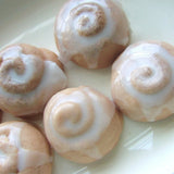 Mini Cinnamon bun soaps at Sunbasil Soap. Soap that looks good enough to eat