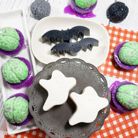 Halloween Bat and Ghost Soap gift set combo for handmade Halloween gifts available at Sunbasilsoap.com
