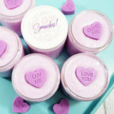 Blackberry Sugar Scrub Soap Smooches handmade made whipped soaps to exfoliate and perfect for Valentine's Day gifts