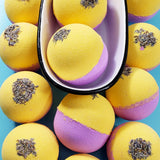 Lemon Lavender Bath Bomb www.sunbasilsoap.com