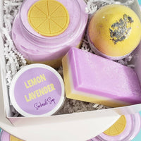 Lavender Lemon Bath Gift Set www.sunbasilsoap.com