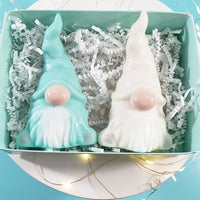 Christmas Gnome Soap Gift Box : Pastel Green and Winter White www.sunbasilsoap.com