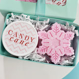 Candy Cane Snowflake Mini Spa Gift www.sunbasilsoap.com