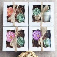 Succulent and Lavender Flower Soap Gift Box www.sunbasilsoap.com
