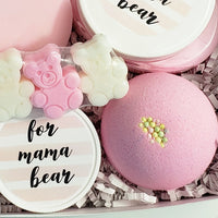New Mom Mama Bear Spa Gift Basket: Pink www.sunbasilsoap.com