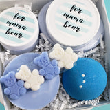 Mama Bear Pregnancy Spa Gift Basket: Blue www.sunbasilsoap.com