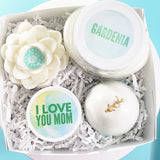 Gardenia Bath Gift Set for Mom www.sunbasilsoap.com