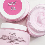 Sweet Pea Body Scrub www.sunbasilsoap.com