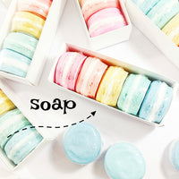 Rainbow soap gift set in colorful macaron shaped soaps by Sunbasilsoap.com
