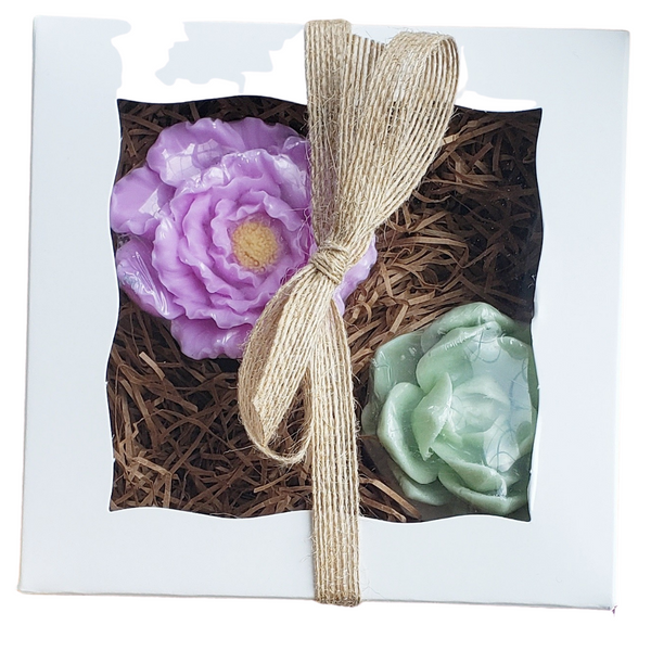 Succulent and Lavender Flower Soap Gift Box